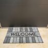 שטיח סף גומי מודפס - Welcome אפור