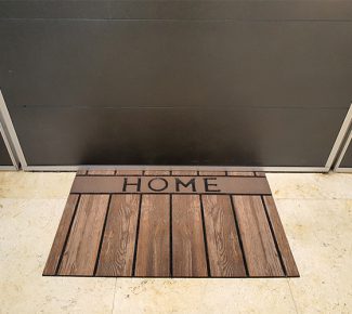 שטיח סף גומי מודפס -  HOME חום