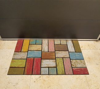 שטיח סף גומי מודפס - בריק צהוב
