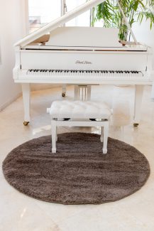 שטיח מיקרו שאגי עגול - חום B27