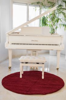 שטיח מיקרו שאגי עגול - אדום MCG36