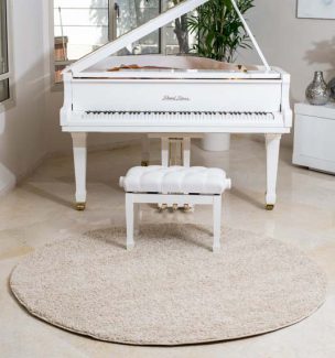 שטיח שאגי קוויבק עגול קרם