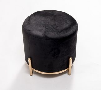 הדום קטיפה רגלי זהב - שחור