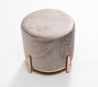 הדום קטיפה רגלי זהב - אפור בהיר