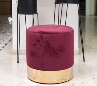 הדום קטיפה עגול בורדו