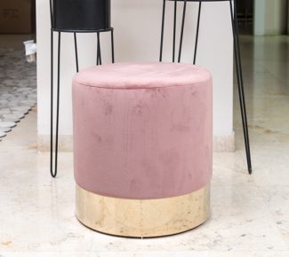 הדום קטיפה עגול ורוד