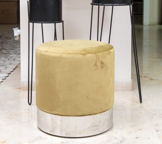 הדום קטיפה עגול זהב