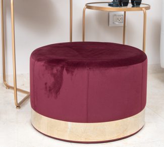 הדום קטיפה עגול גדול - בורדו