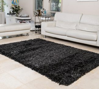 שטיח פלופי שאגי שחור