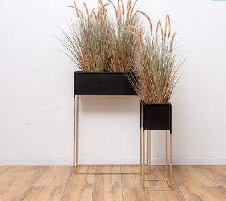 מעמד מתכת לעציץ רגלי זהב