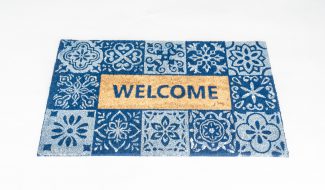 שטיח סף לכניסה פנטזיה - Welcome אריחים כחול