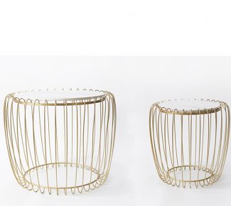 זוג שולחנות דקורטיביים - זהב