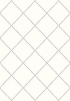 שטיח הרמוני שאגי לבן מעוינים אפור בהיר