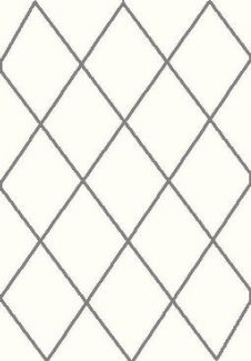 שטיח הרמוני שאגי לבן מעוינים אפור כהה