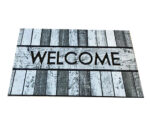 שטיח סף גומי מודפס - Welcome אפור