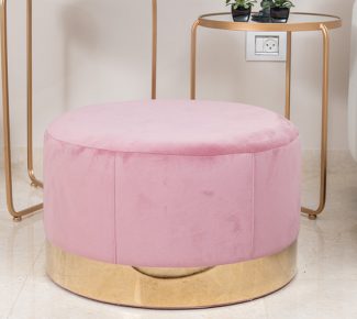 הדום קטיפה עגול גדול - ורוד