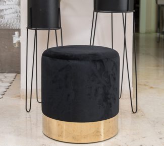 הדום קטיפה עגול שחור