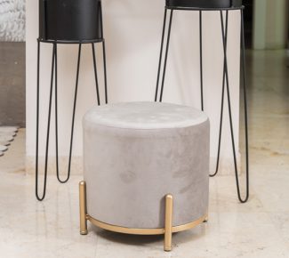 הדום קטיפה רגלי זהב - אפור בהיר