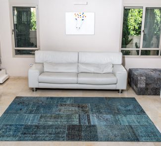 שטיחי סופר פאטצ בעבודת יד 014 כחול