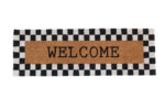 שטיח סף לכניסה פנטזיה - Welcome משבצות שחור לבן