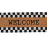 שטיח סף לכניסה פנטזיה - Welcome משבצות שחור לבן