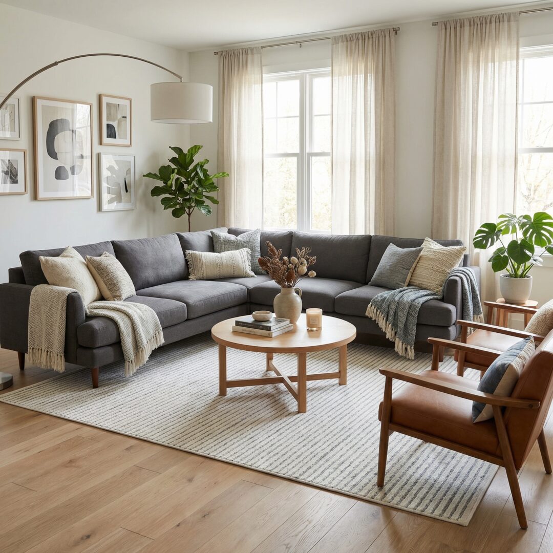 שטיח ניוטון E754A פסים קרם/אפור בהיר