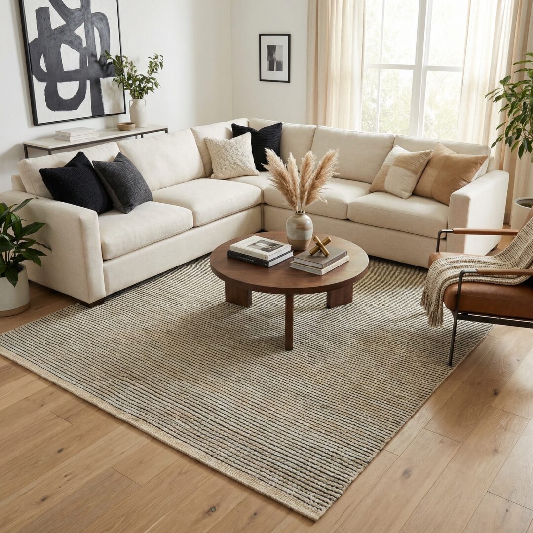 שטיח רן צמר עבודת יד - צהוב