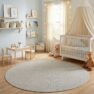 שטיח לולאות לום עגול - קרם