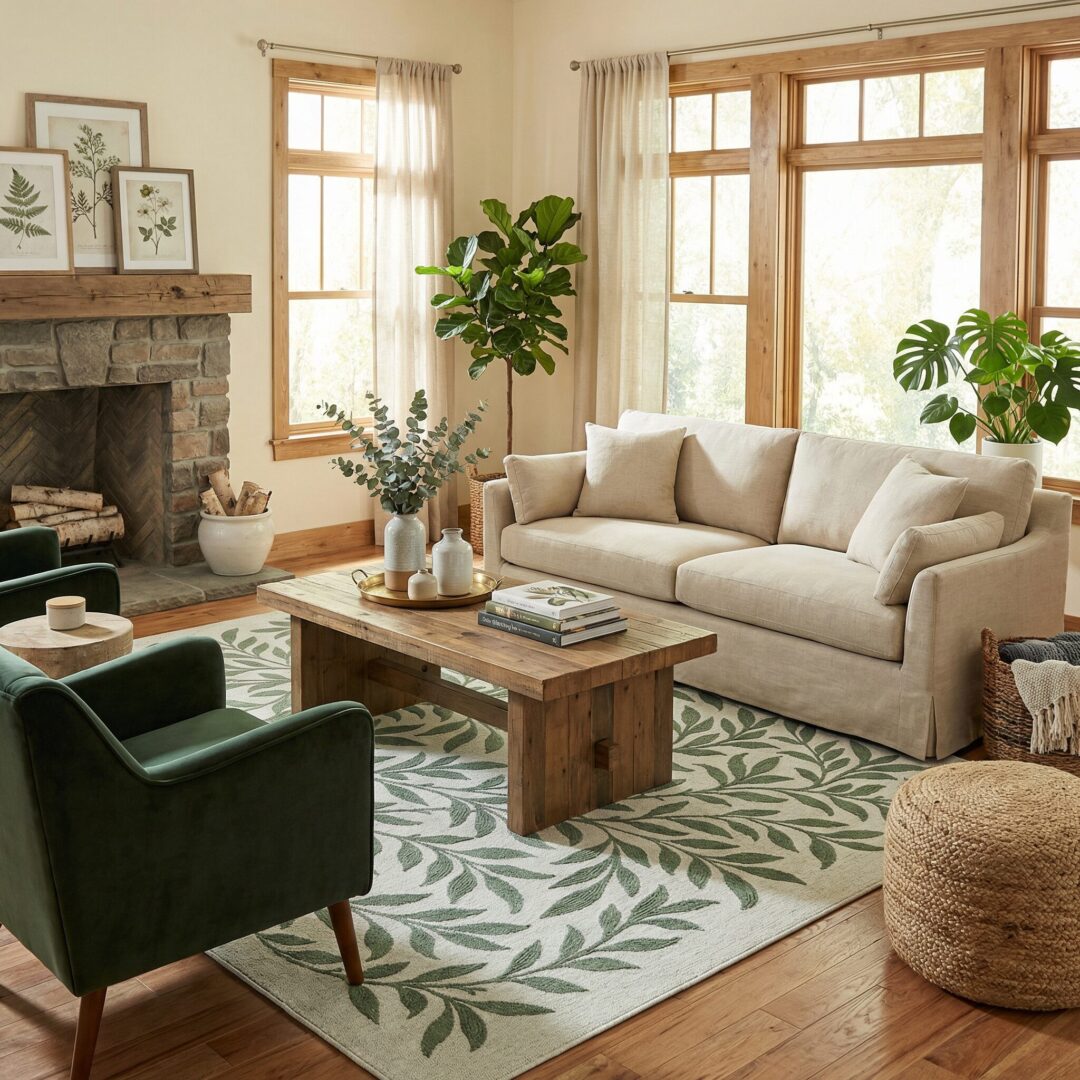 שטיח קלואי C3103-460 עלים ירוק