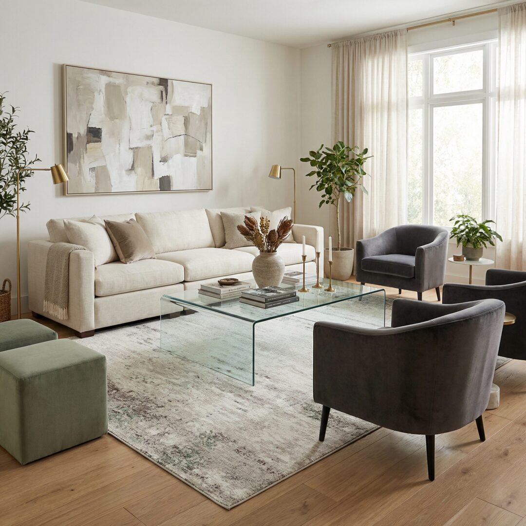 שטיח קלואי C3115-645 אבסטרקט חום ירוק